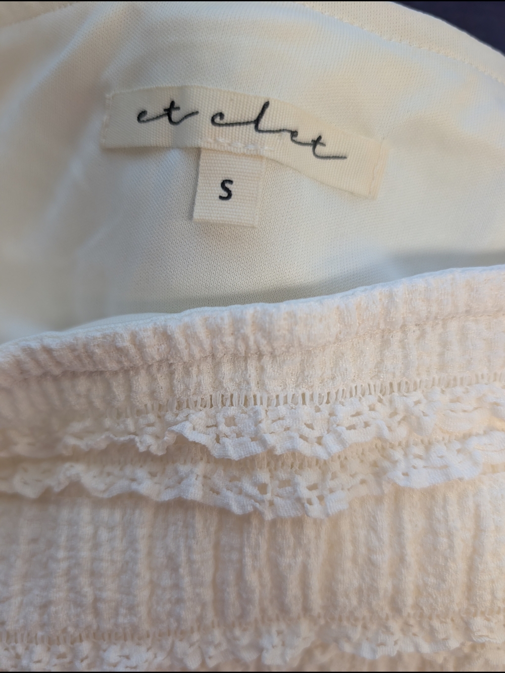 Textured Cream Ruffled Mini Skirt - Picture 2 of 2